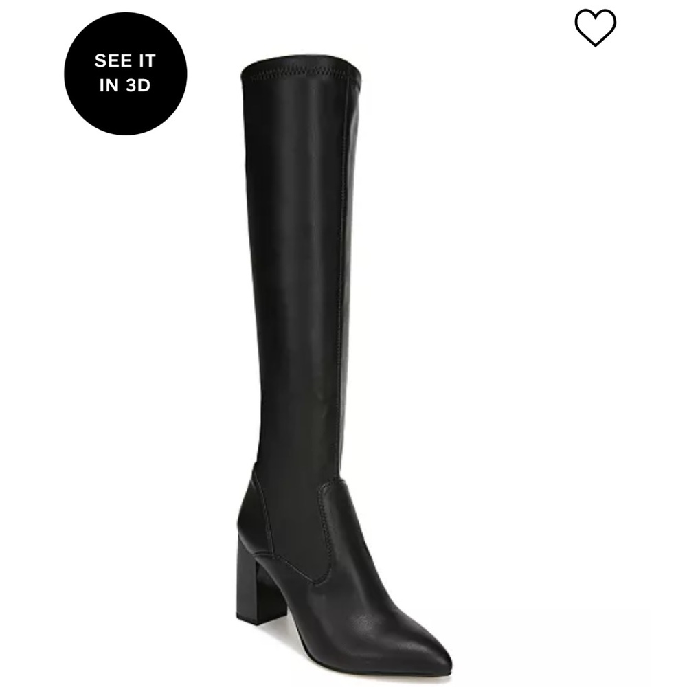 Franco Sarto Women's Katherine Block Heel Pointed Toe Knee High Boots
